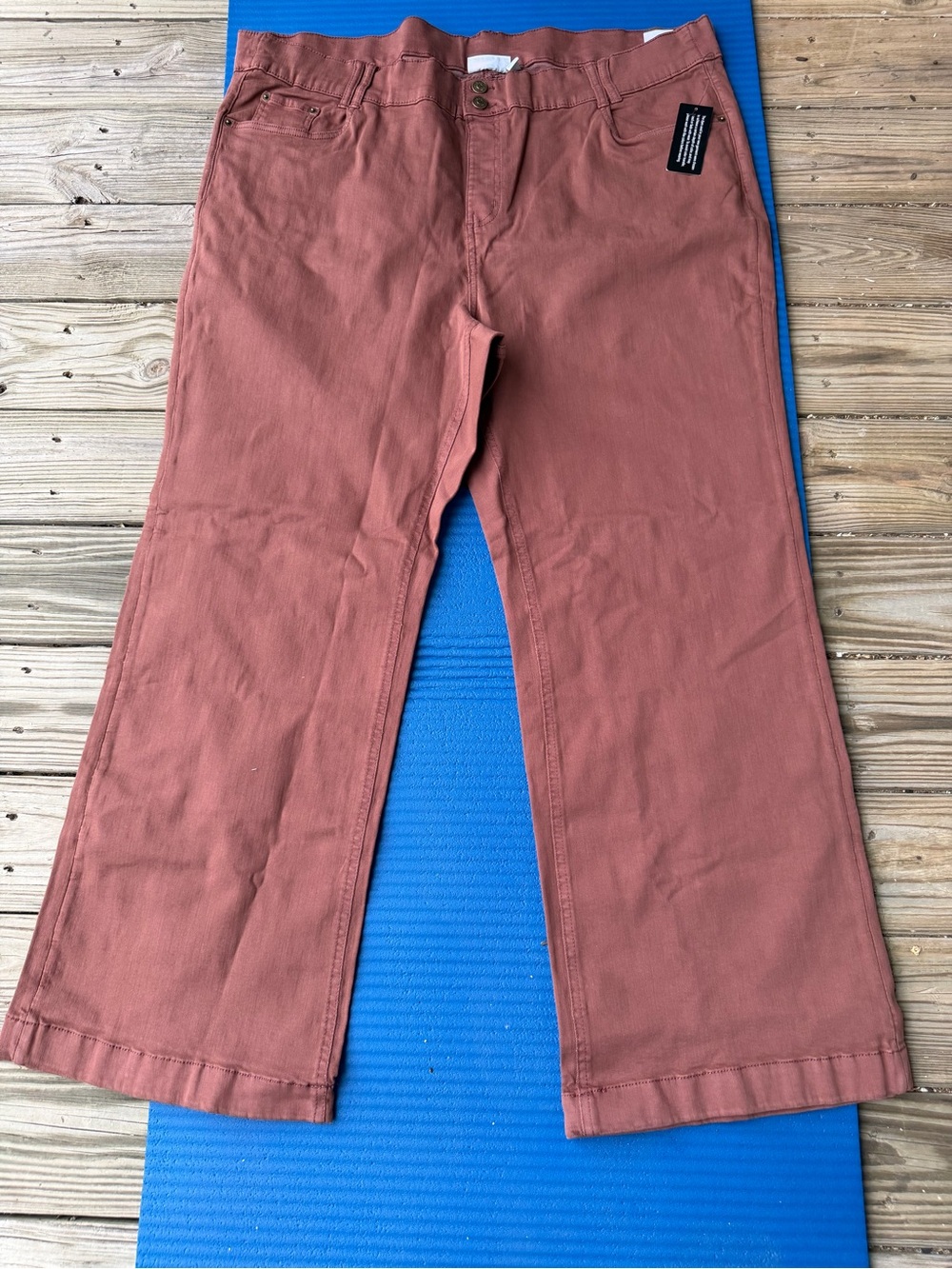 Denim&Co Straight Leg Jeans in Rust
